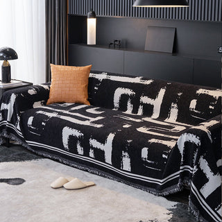 Monochrome Elegance Sofa Throw