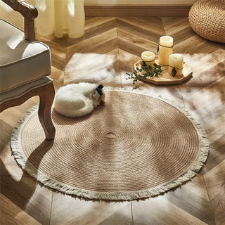 Large Braided Round Jute Rug