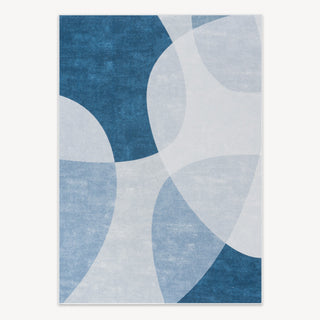 Modern Abstract  Blue Rug