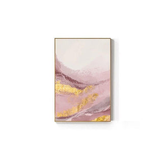 Modern Pink & Gold Abstract Canvas Wall Art