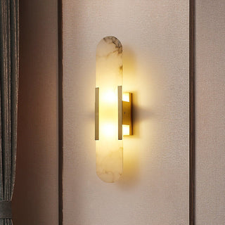 Wall Light Brass & Stone Accent