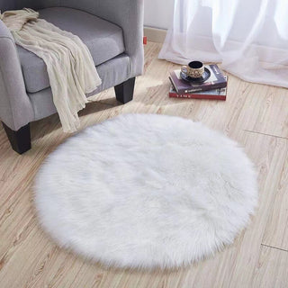 Fluffy Round Faux Rug