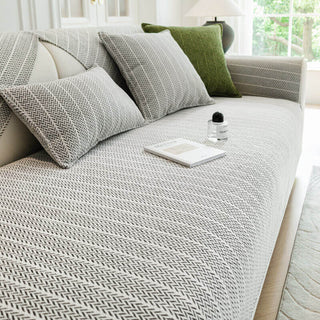 Chenille Herringbone Couch Cover