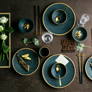 Asian Ceramic Tableware with Gold Details