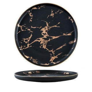 Luxury Gold Edged Marble Dinner Plate