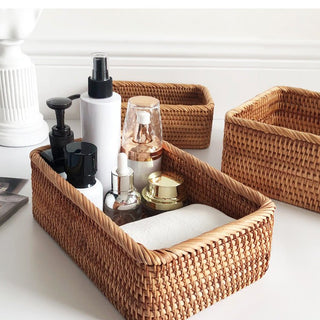 Handwoven Rattan Storage Basket