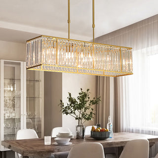 Nordic Crystal Linear Chandelier For Kitchen Island