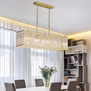 Nordic Crystal Linear Chandelier For Kitchen Island