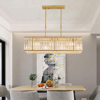 Nordic Crystal Linear Chandelier For Kitchen Island