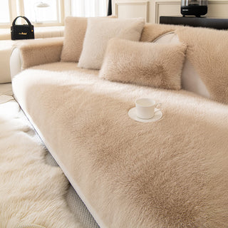 Warm Faux Fur Non-Slip Sofa Cover