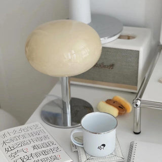 Nordic Round Glass Table Lamp With Metal Base