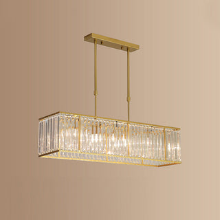 Nordic Crystal Linear Chandelier For Kitchen Island