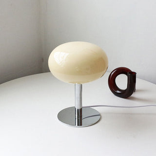 Nordic Round Glass Table Lamp With Metal Base