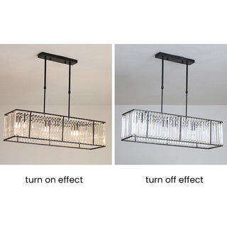 Nordic Crystal Linear Chandelier For Kitchen Island