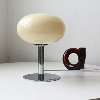 Nordic Round Glass Table Lamp With Metal Base