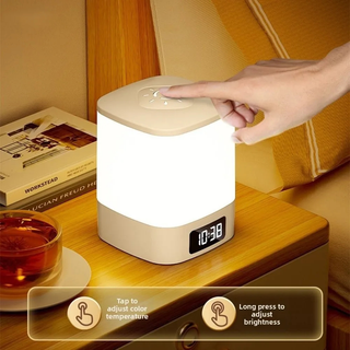 Minimalist Dimmable LED Table Lamp with Clock