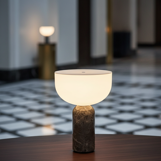 Elegant Marble Rechargeable Table Lamp