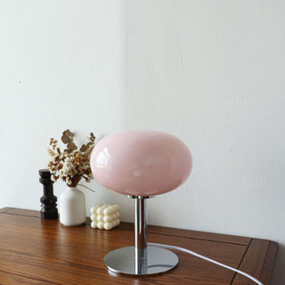 Nordic Round Glass Table Lamp With Metal Base