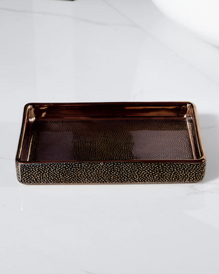 Ceramic Bathroom Set with Gold Accents