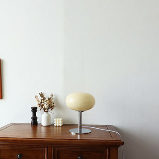 Nordic Round Glass Table Lamp With Metal Base
