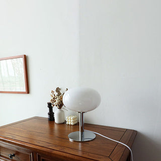 Nordic Round Glass Table Lamp With Metal Base