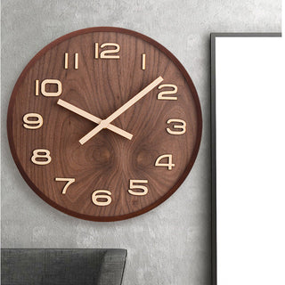 Wall Clock in Solid Walnut