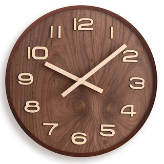 Wall Clock in Solid Walnut