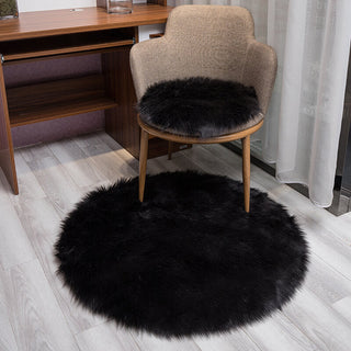 Fluffy Round Faux Rug