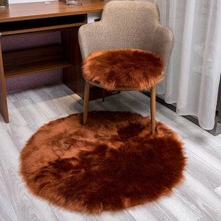 Fluffy Round Faux Rug