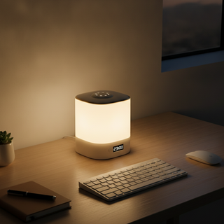 Minimalist Dimmable LED Table Lamp with Clock