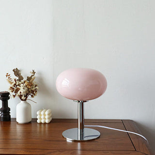 Nordic Round Glass Table Lamp With Metal Base