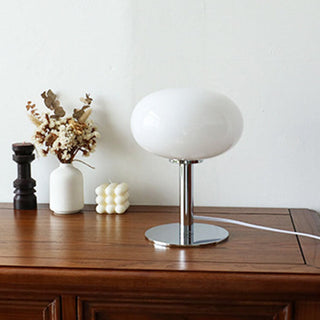 Nordic Round Glass Table Lamp With Metal Base