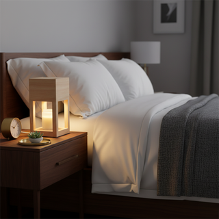 Scandinavian Wooden Candle Warmer Lamp With Adjustable Dimmer