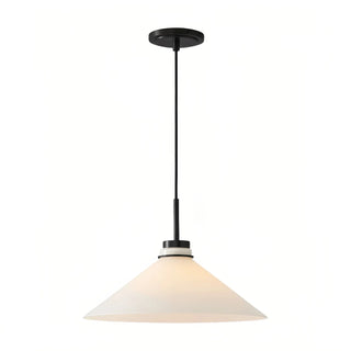 Milk Glass Cone Pendant Light