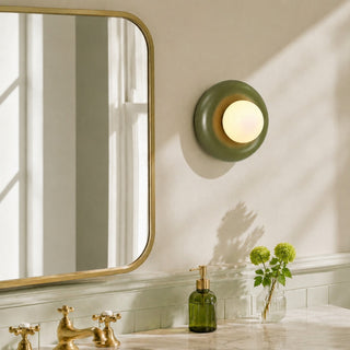 Sculptural Round Resin Wall Light