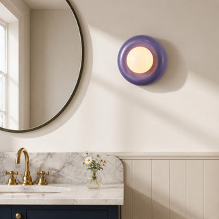 Sculptural Round Resin Wall Light