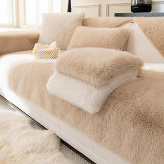 Warm Faux Fur Non-Slip Sofa Cover