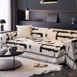 Monochrome Elegance Sofa Throw