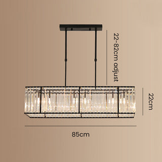 Nordic Crystal Linear Chandelier For Kitchen Island