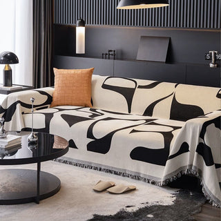 Monochrome Elegance Sofa Throw