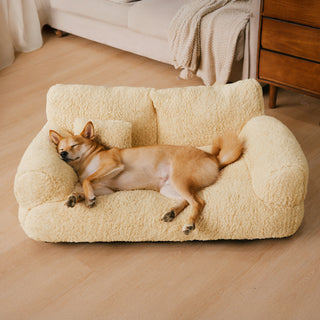 Plush Bolster Dog Bed