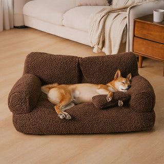 Plush Bolster Dog Bed