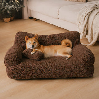 Plush Bolster Dog Bed