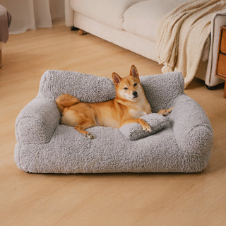 Plush Bolster Dog Bed