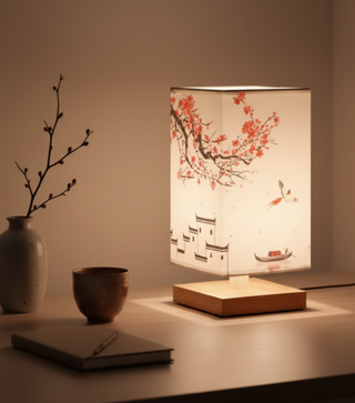 Japanese Style Wooden Table Lamp