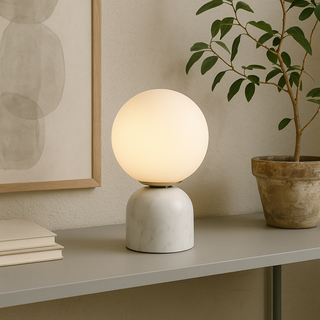 Marble and Glass Table Lamp