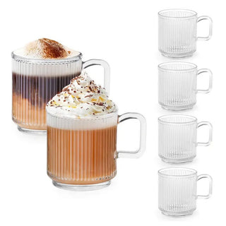 6-Pack Glass Coffee Mugs