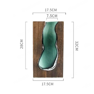 Scandinavian Glass and Wood Vase