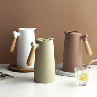 Scandinavian Insulated Carafe with Wooden Handle
