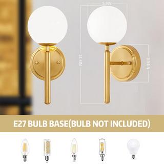 Brass Globe Wall Sconce